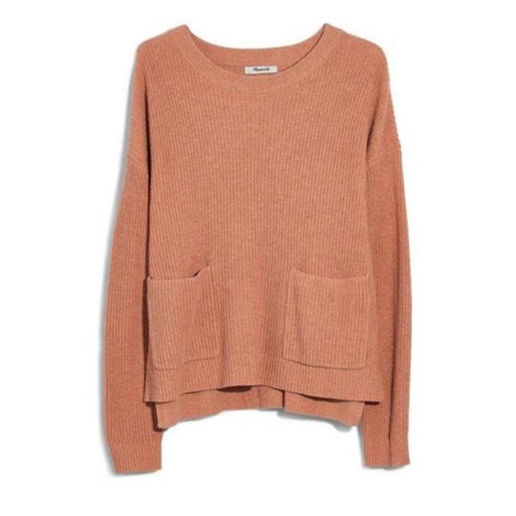 Madewell Sweaters - Pink Patch Pocket Pullover Sweater